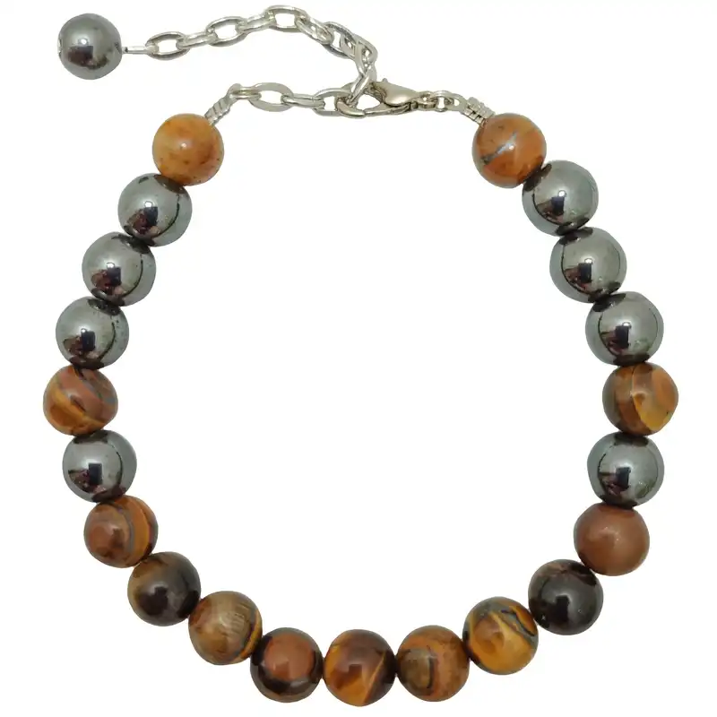 دستبند زنانه مدل چشم ببر و حدید طبیعی 911