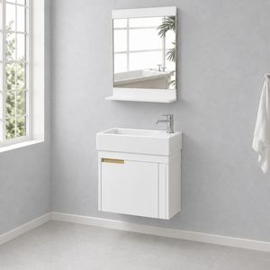 ست کابینت و روشویی دیواری مدل روکا به همراه آینه