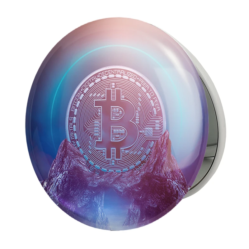 آینه جیبی خندالو طرح ارز دیجیتال بیت کوین مدل تاشو کد 10896 