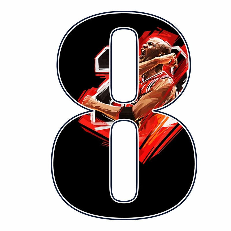 استند رومیزی تولد مدل عدد 8 طرح جردن کد 1861