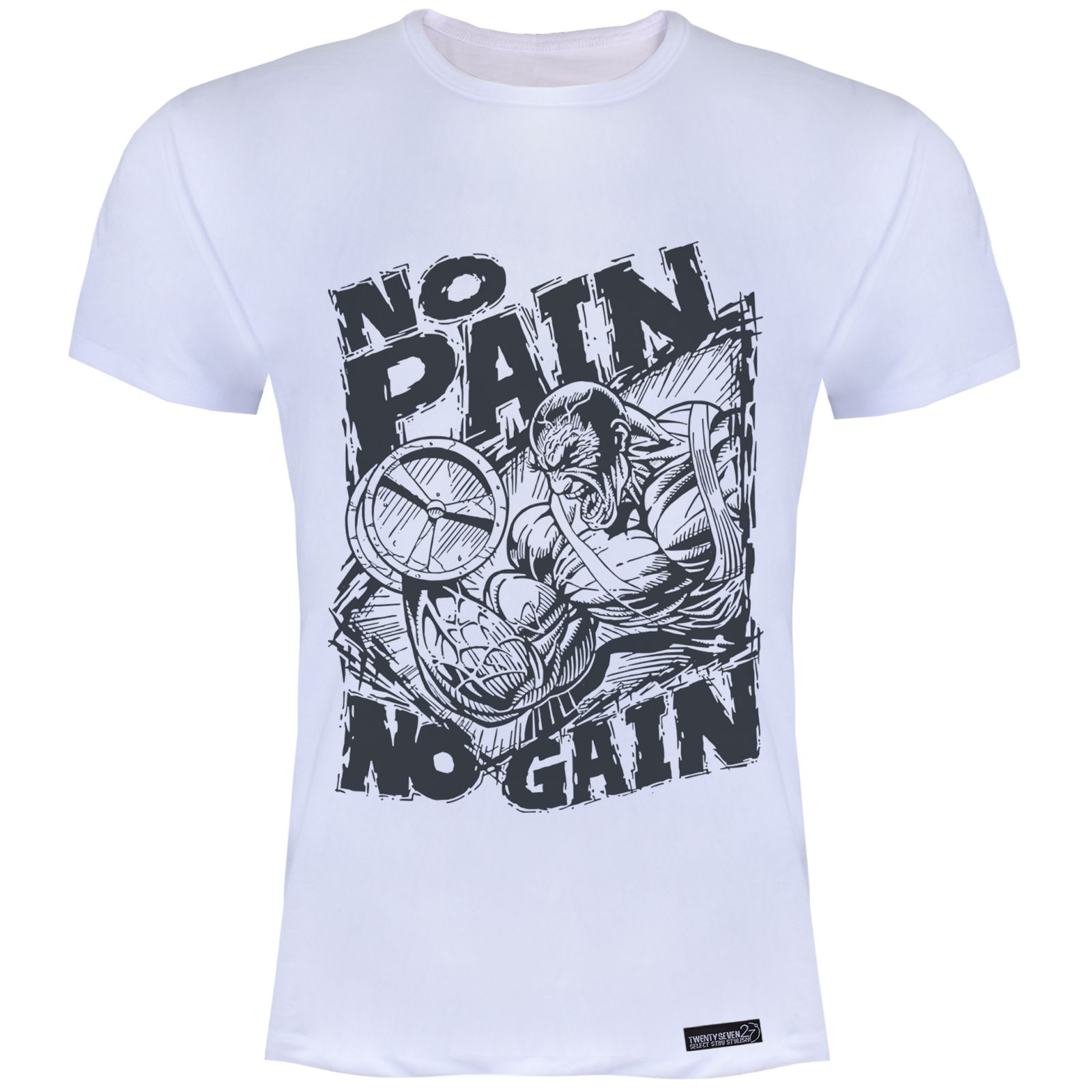 تی شرت آستین کوتاه مردانه 27 مدل  NO PAIN NO GAIN کد WN1073 -  - 1