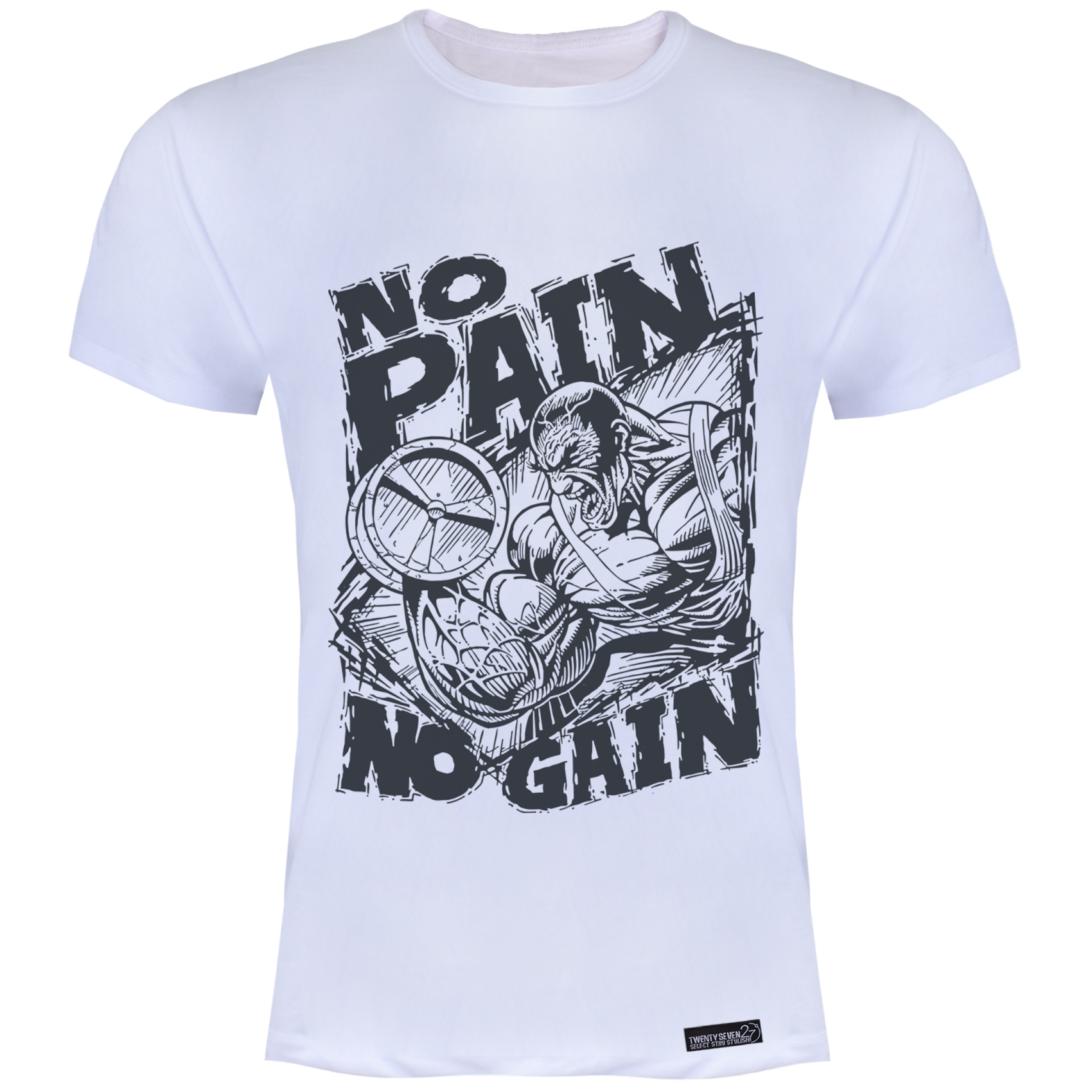 تی شرت آستین کوتاه مردانه 27 مدل  NO PAIN NO GAIN کد WN1073 -  - 2