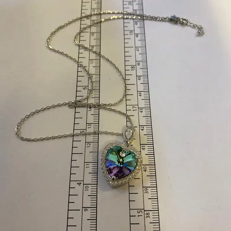 گردنبند نقره زنانه سواروسکی مدل قلب کد N3148