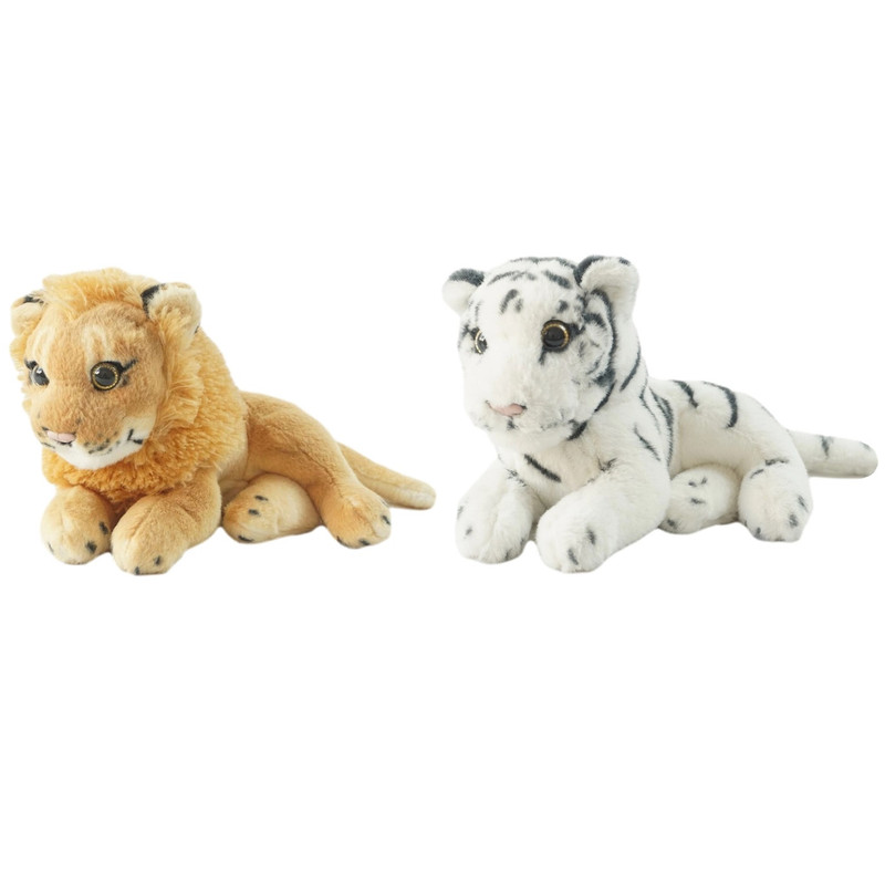 عروسک طرح شیر و ببر بنگال مدل ANICO Side-Lying Jungle Animals کد SZ4/208 طول 25 سانتی متر بسته 2 عددی