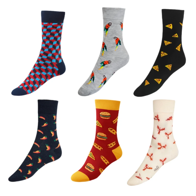 جوراب ساق بلند مردانه مدل So10 مجموعه 6 عددی