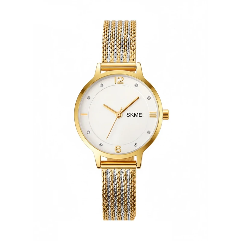 ساعت مچی عقربه‌ای کوارتز زنانه اسکمی مدل حصیری کلاسیک 166A