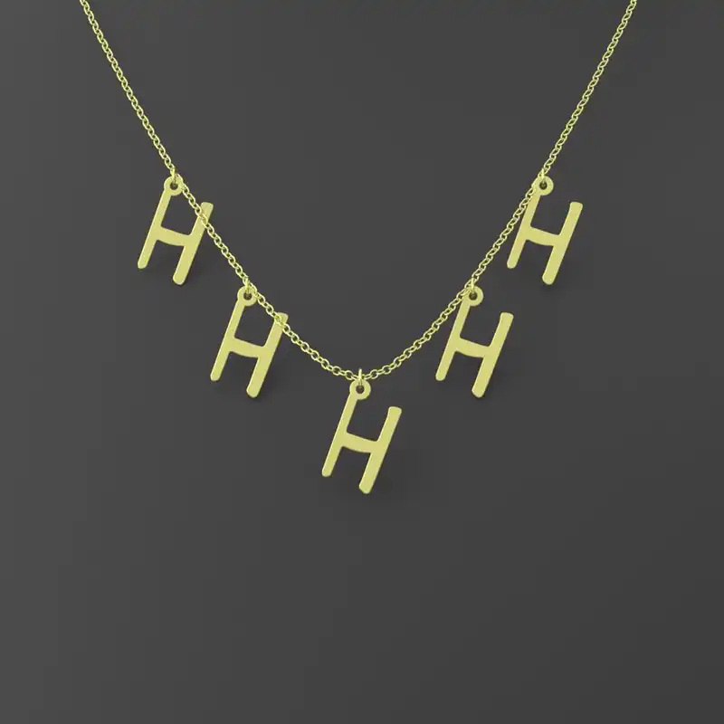 گردنبند طلا 18 عیار زنانه مدوپد مدل حرف H کد RNA16768