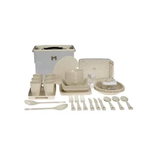 سبد پیک نیک 60 پارچه بازن مدل مسافرتی