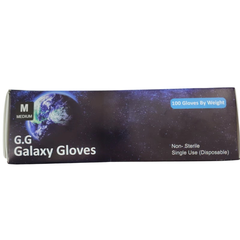 عکس شماره 2 : دستکش وینیل غیر پودری گلکسی مدل 100g سایز متوسط بسته 100 عددی