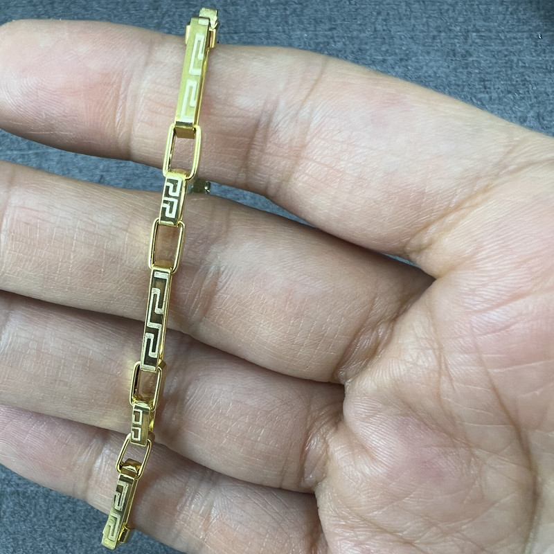 دستبند طلا 18 عیار مردانه دوست خوب مدل حلقه ای ورساچی کد DK068