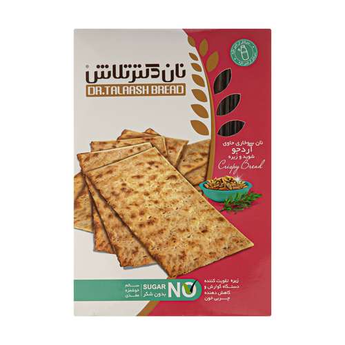 نان سوخاری نان دکتر تلاش آرد جو با طعم شوید و زیره - 400 گرم 