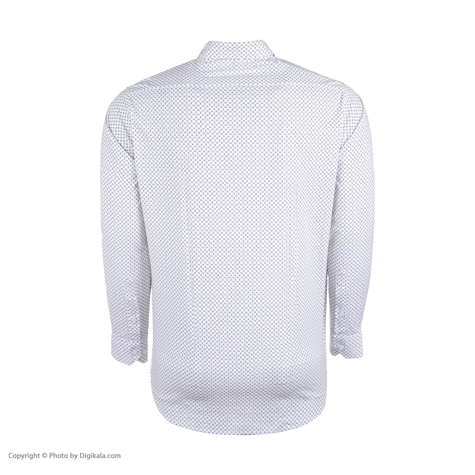پیراهن آستین بلند مردانه ایکات مدل PST1152395 رنگ سفید -  - 4