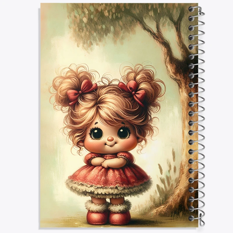 دفتر مشق 100 برگ خندالو طرح دخترانه کیوت کد F5541