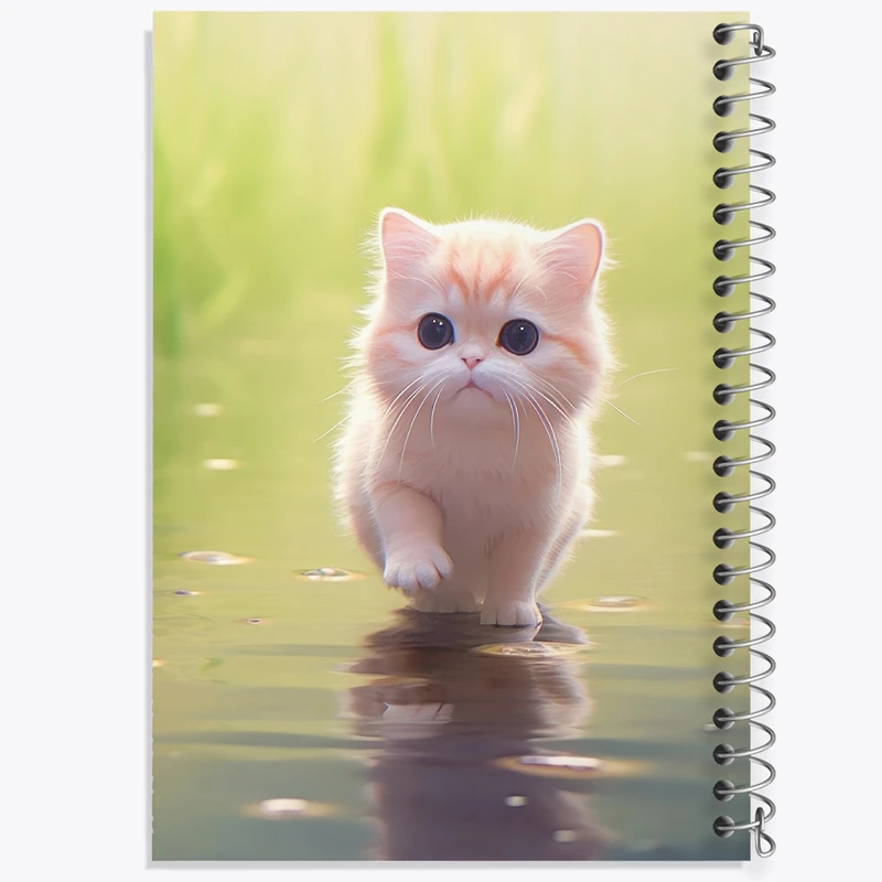 دفتر ژورنال نویسی 50 برگ خندالو مدل نقطه ای طرح گربه کیوت کد N2273