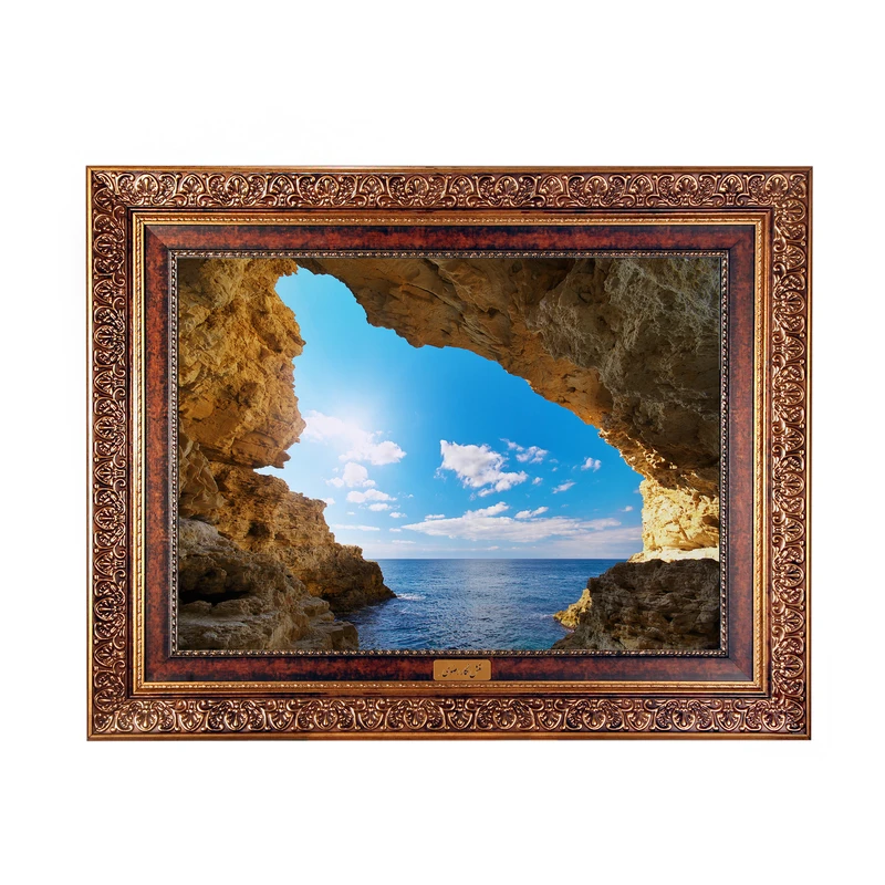 تابلو فرش ماشینی نقش نگار رضوی طرح دریا کد 118C