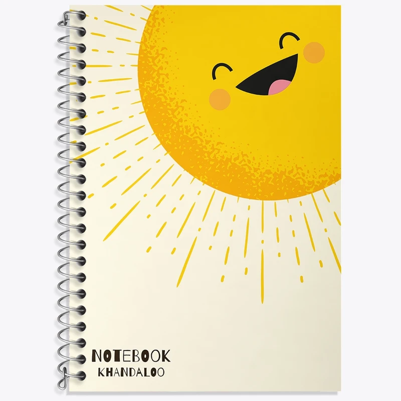 دفتر زبان 50 برگ خندالو مدل سه خط طرح خورشید کیوت کد N973