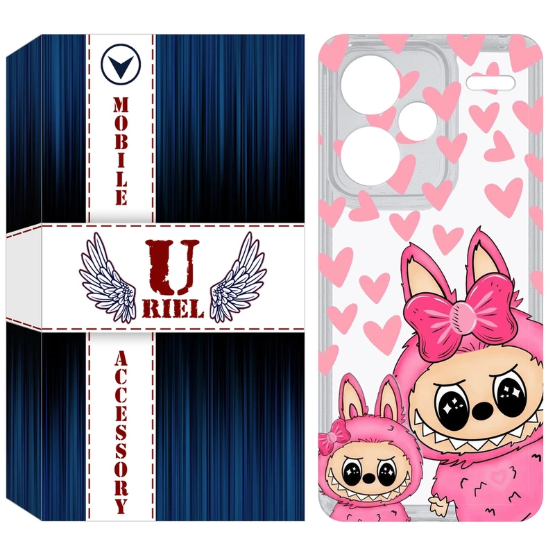 کاور یوریل مدل Clear کد 105 طرح لبوبو Labubu مناسب برای گوشی موبایل شیائومی Redmi Note 13 Pro Plus