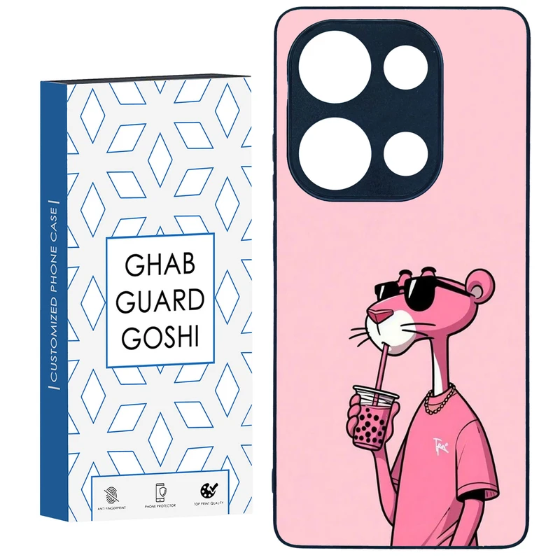 کاور قاب گارد گوشی طرح پلنگ صورتی کد TPU-213 مناسب برای گوشی موبایل شیائومی Redmi Note 13 Pro 4G / Poco M6 Pro 4G