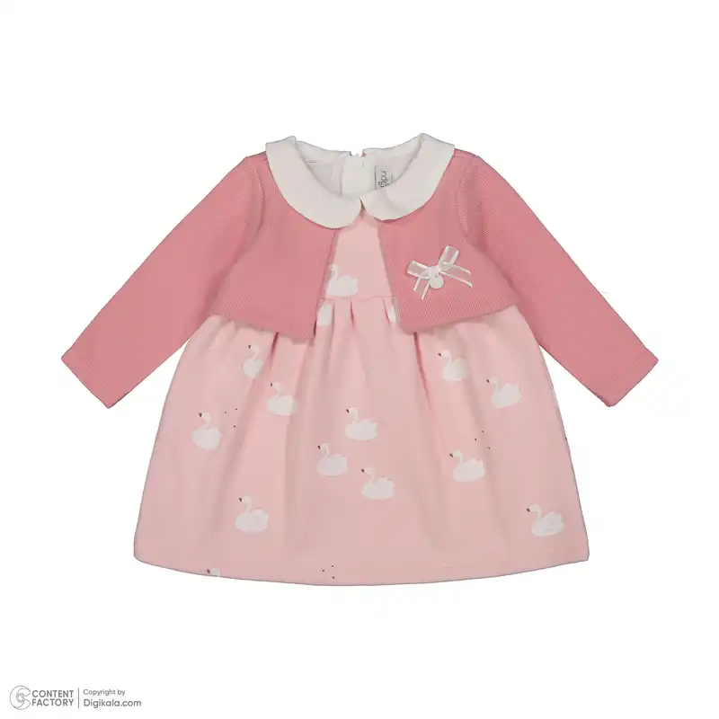 ست پیراهن و هدبند نوزادی ایندیگو مدل 23156