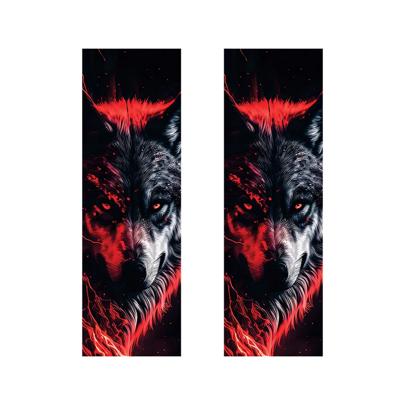 برچسب ستون خودرو توییجین و موییجین طرح گرگ کد 01 بسته 2 عددی