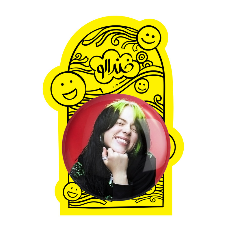 آینه جیبی خندالو مدل بیلی آیلیش Billie Eilish  کد 19146