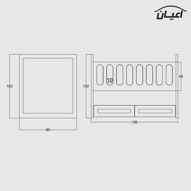 تختخواب کودک اعیان مدل FH397