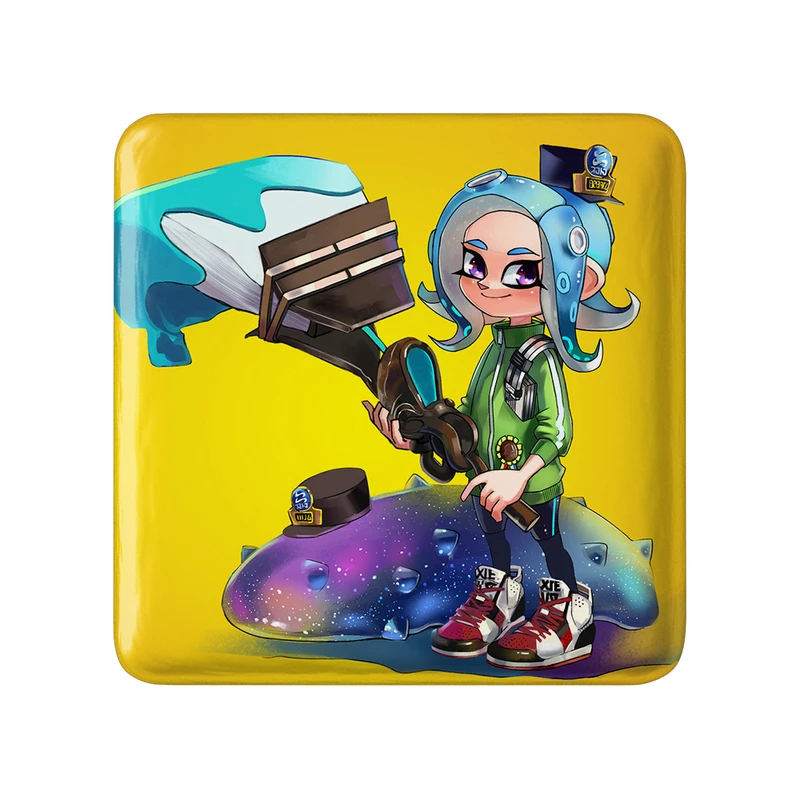 پیکسل خندالو طرح بازی اسپلاتون (Splatoon) مدل مربعی کد 33337