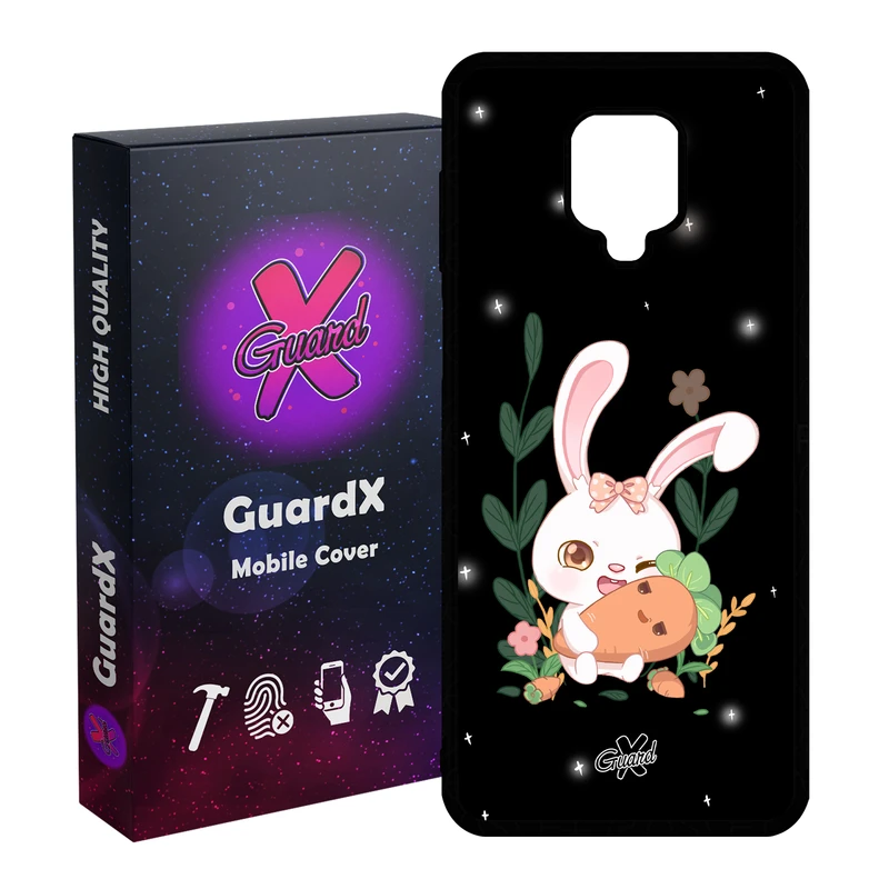 کاور گارد ایکس طرح خرگوش مدل Glass10309 مناسب برای گوشی موبایل شیائومی Redmi Note 9S / Note 9 Pro / Note 9 Pro Max
