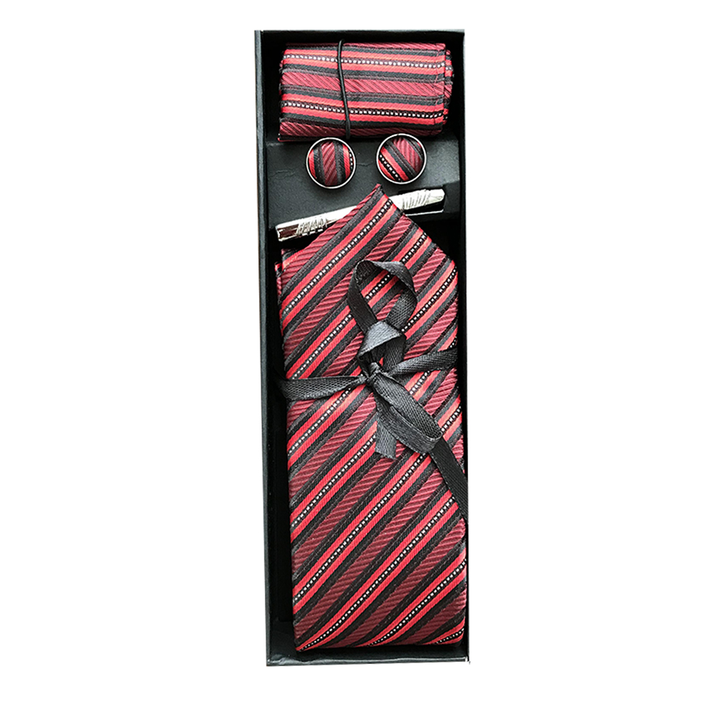 ست کراوات و دستمال جیب و دکمه سردست مردانه مدل SET 25