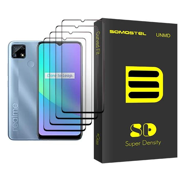 محافظ صفحه نمایش سوماستل مدل SD Glass MIX004 مناسب برای گوشی موبایل ریلمی C25 بسته چهار عددی