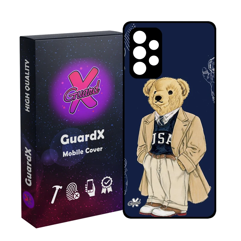 کاور گارد ایکس طرح خرس مدل Glass10427 مناسب برای گوشی موبایل سامسونگ Galaxy A32 5G/M32 5G