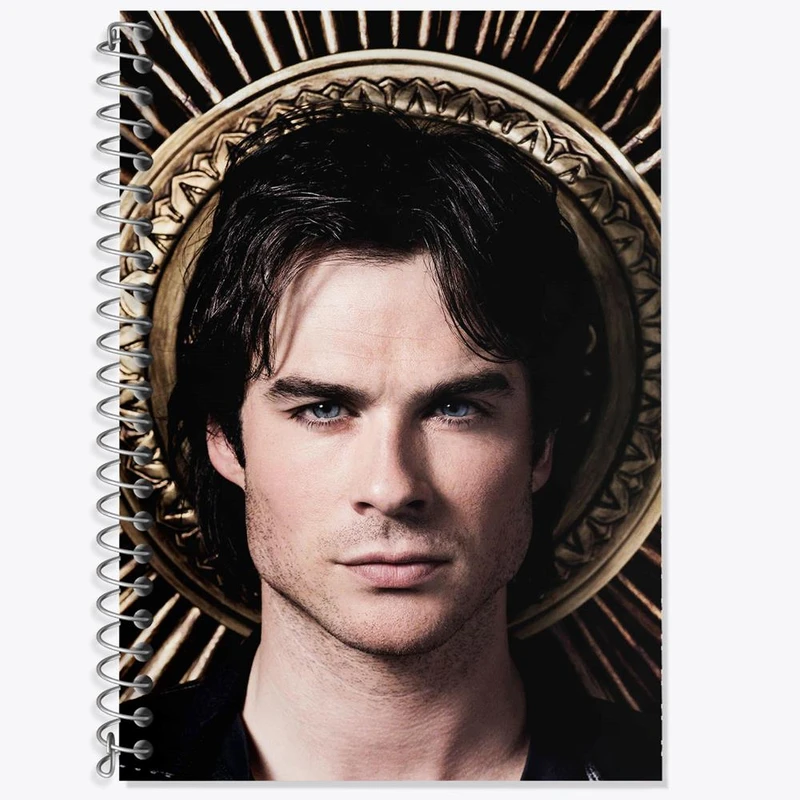 دفتر زبان 50 برگ خندالو مدل دو خط طرح دیمون خاطرات یک خون آشام The Vampire Diaries کد 20278