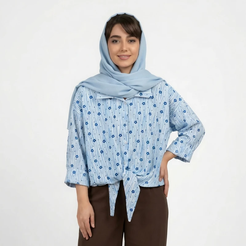 شومیز زنانه مدل جلو گره ای 