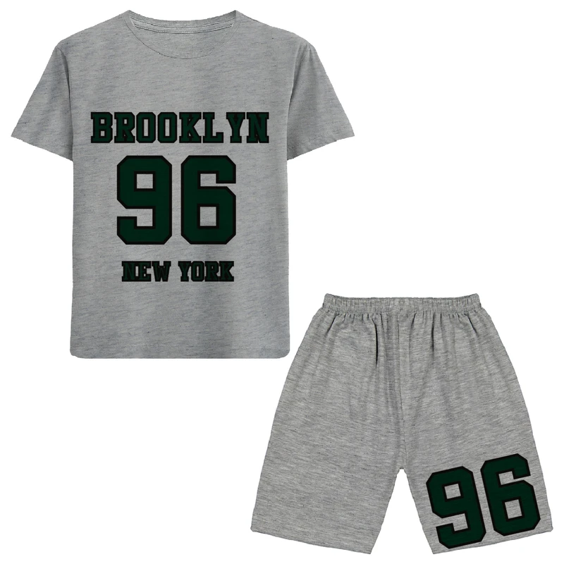 ست تی شرت و شلوارک پسرانه مدل A163 96