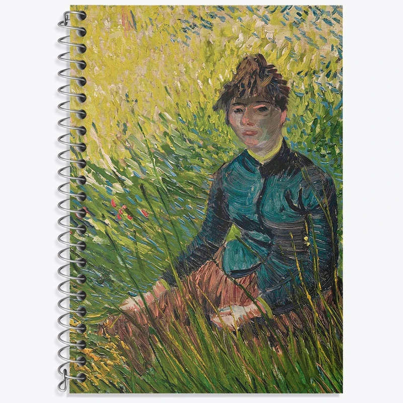 دفتر زبان 50 برگ خندالو مدل دو خط طرح ونسان ونگوگ (Van Gogh) کد 36813