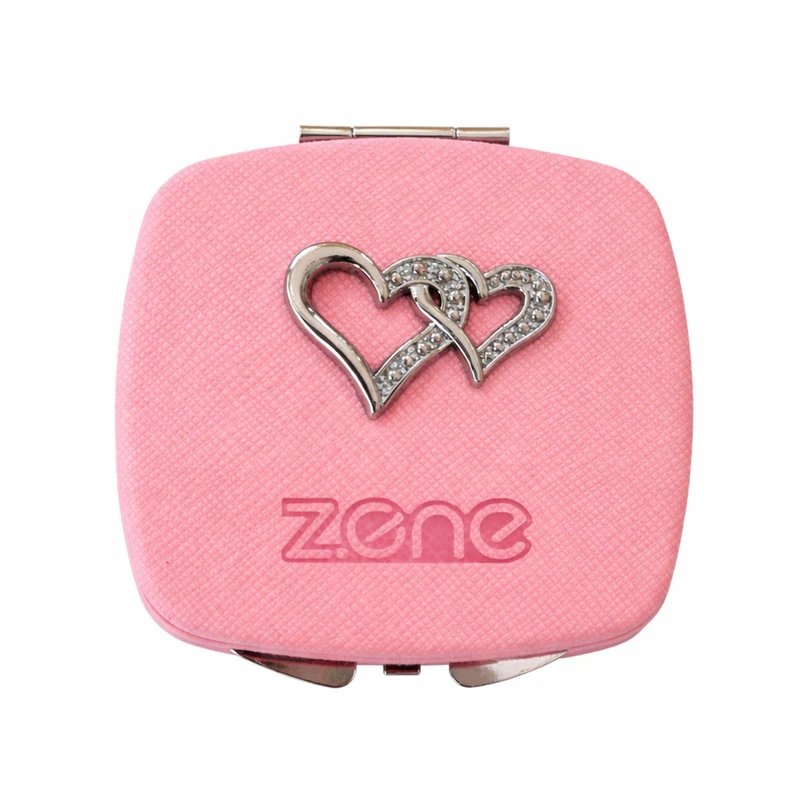 آینه آرایشی تاشو کیفی زد وان طرح قلب مدل چرمی