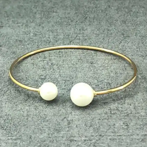 النگو طلا 18 عیار زنانه دوست خوب مدل مروارید dk136