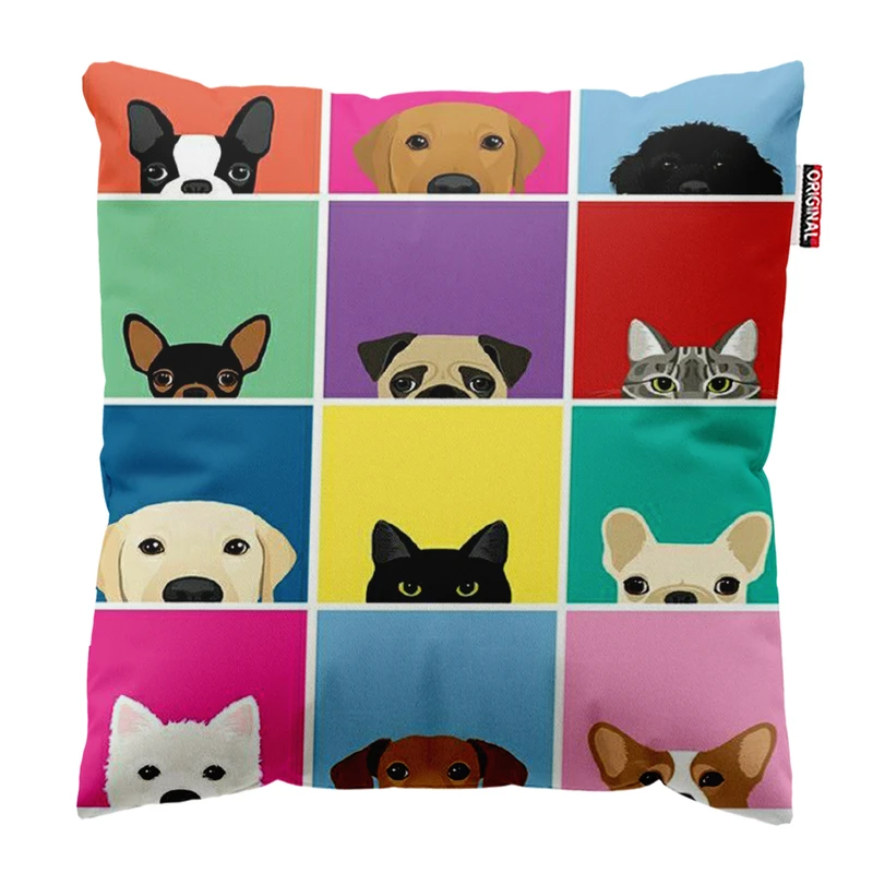 کوسن پاد آفرین مدل سگ و گربه کد k94 سایز 30×30 سانتی‌متر