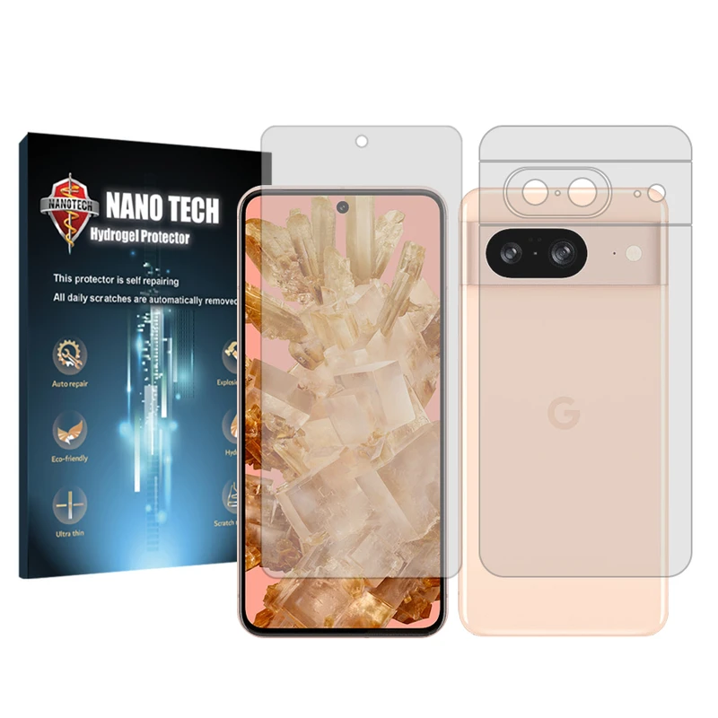 محافظ صفحه نمایش شفاف نانو تک مناسب برای گوشی موبایل گوگل Pixel 8 به همراه محافظ پشت گوشی