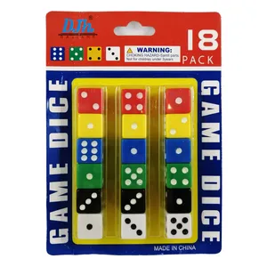 تاس بازی مدل Multicolor Game Dice کد ATY-18  مجموعه 18 عددی