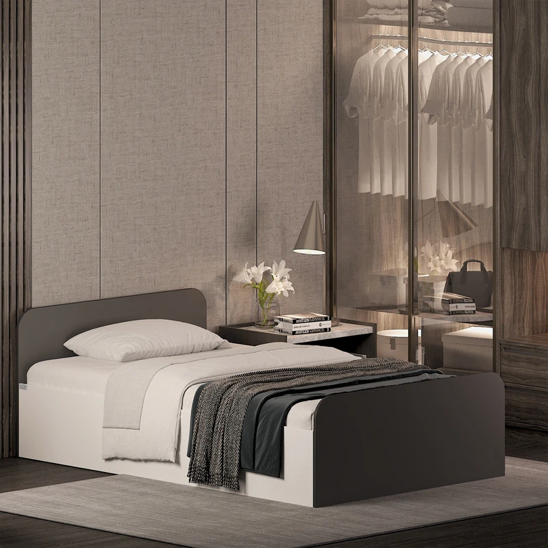 تخت خواب ملامینه یک نفره اعیان مدل FH932 سایز 120x200 سانتی متر