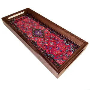 سینی دسته دار مدل اسلیمی کد 11 سایز 17×38 سانتی متر