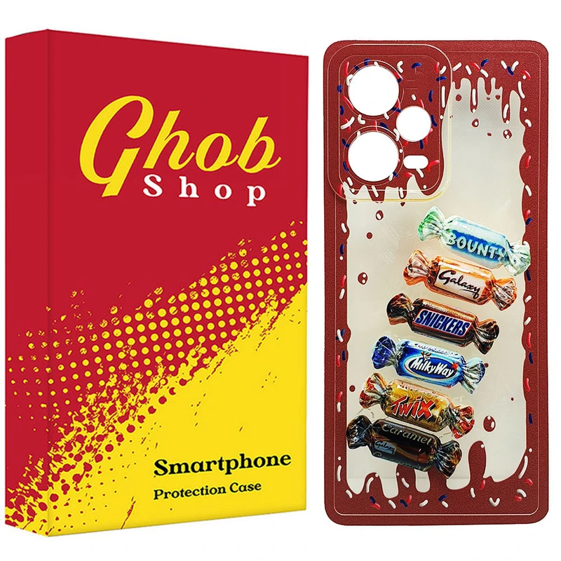 کاور قاب شاپ مدل ژله ای طرح شکلات مناسب برای گوشی موبایل شیائومی Redmi Note 12 Pro 5G / Redmi Note 12 Pro Plus 5G 