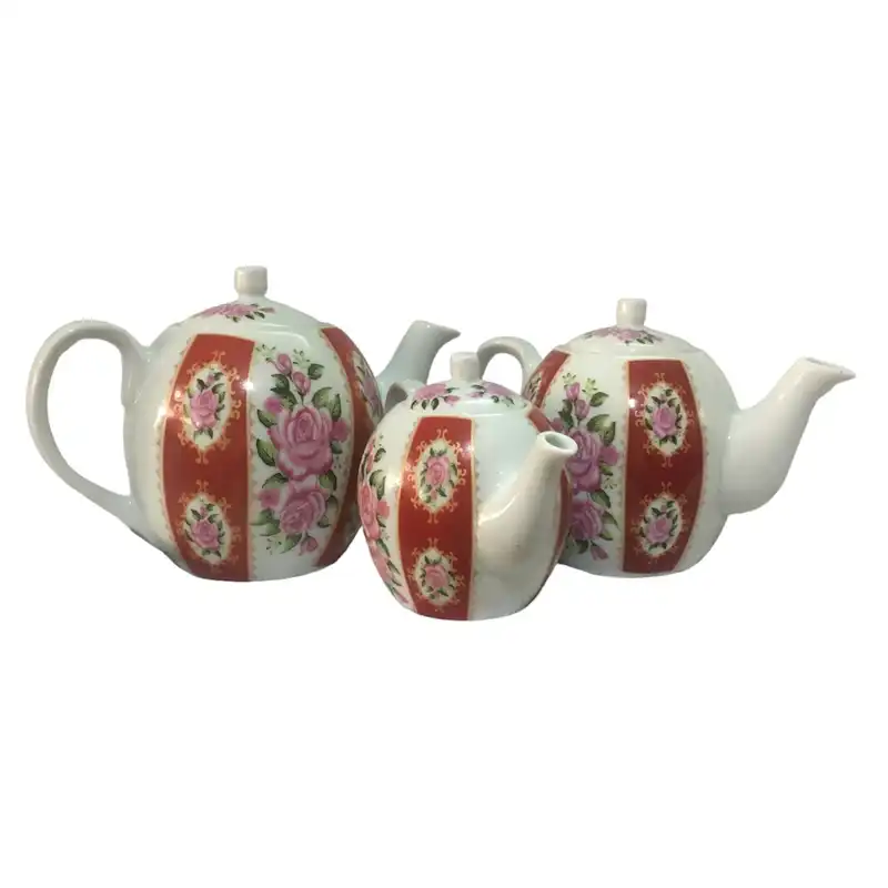 قوری مدل گل مجموعه 3 عددی