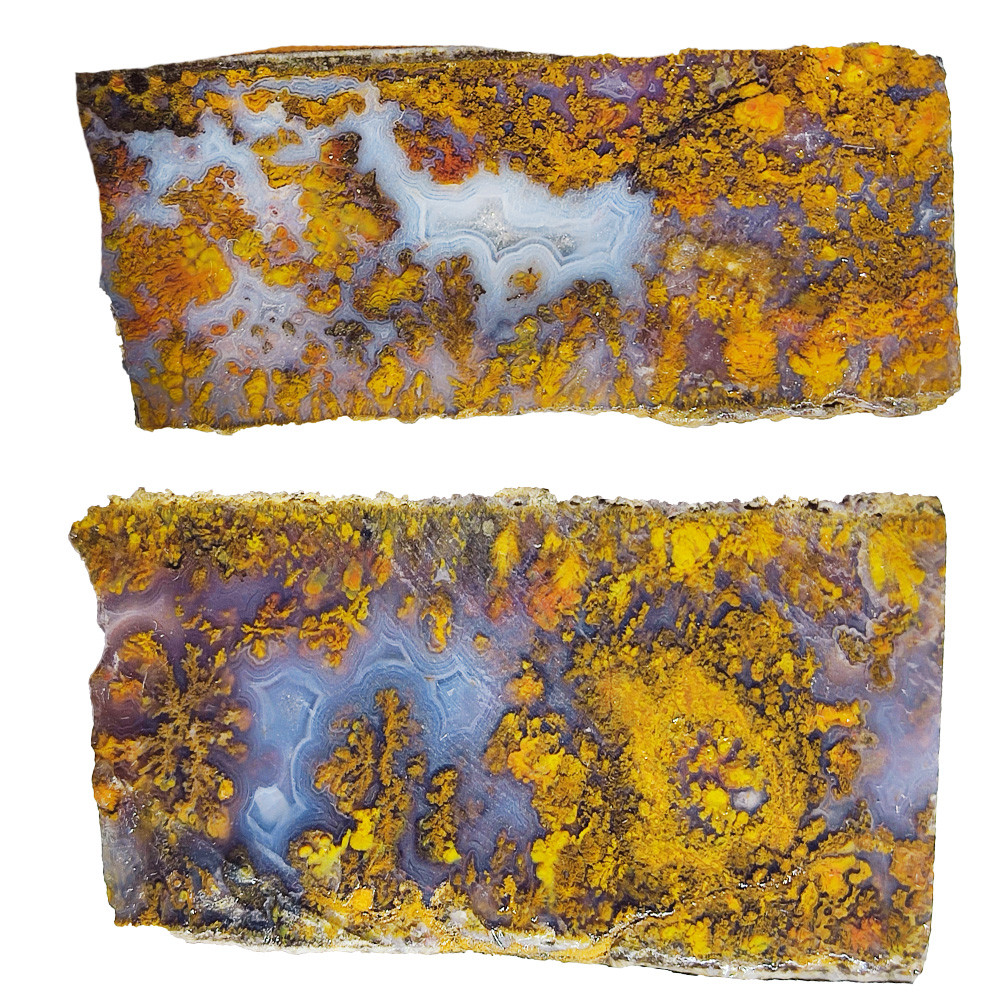 سنگ راف عقیق مدل شجر منظره  کد K 780 مجموعه 2 عددی