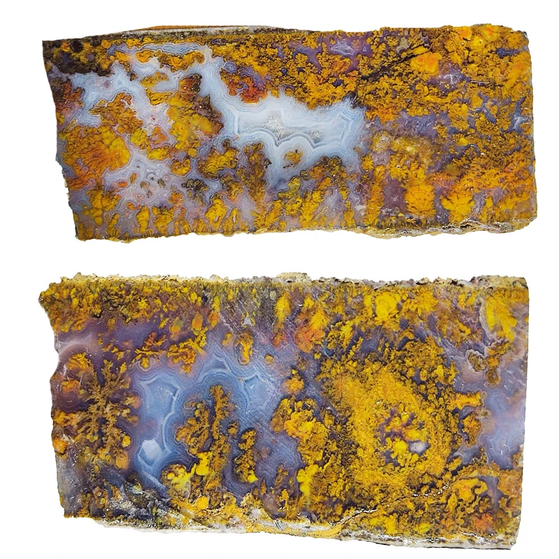 سنگ راف عقیق مدل شجر منظره  کد K 780 مجموعه 2 عددی