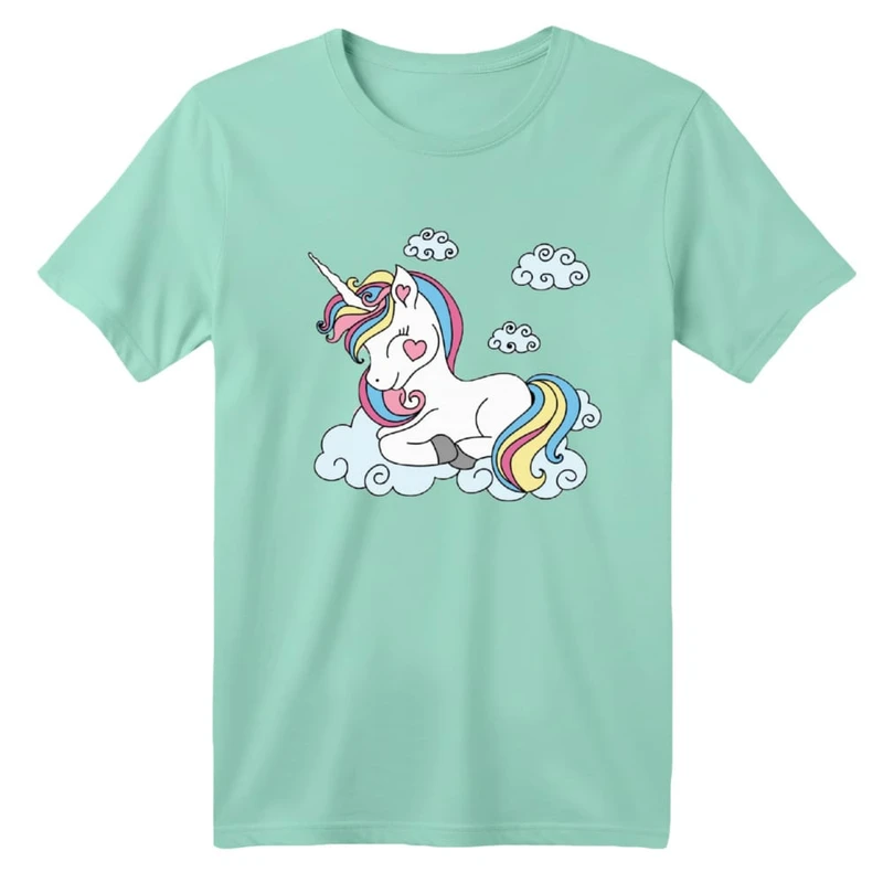 تی شرت آستین کوتاه بچگانه مدل یونیکورن کد ۱۷