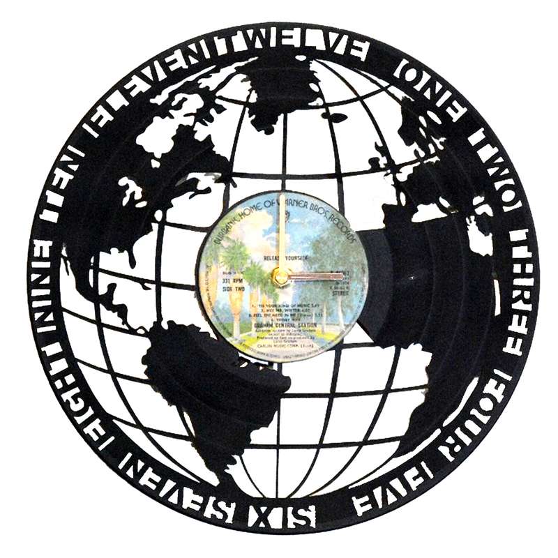 ساعت دیواری مدل صفحه گرامافونی طرح نقشه کد 02