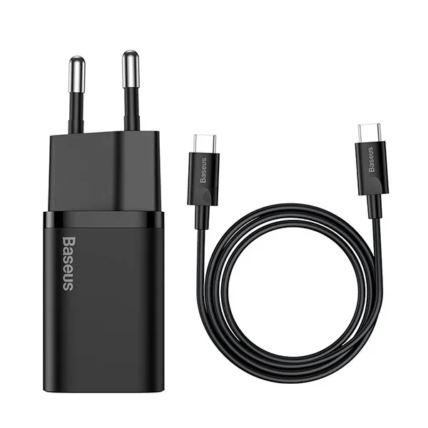 شارژر دیواری باسئوس Quick Charger 25W به همراه کابل تبدیل  usb-c