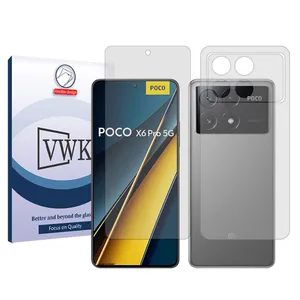 VWK Tough model transparent screen protector suitable for Xiaomi Poco X6 Pro mobile phone along with the back protector